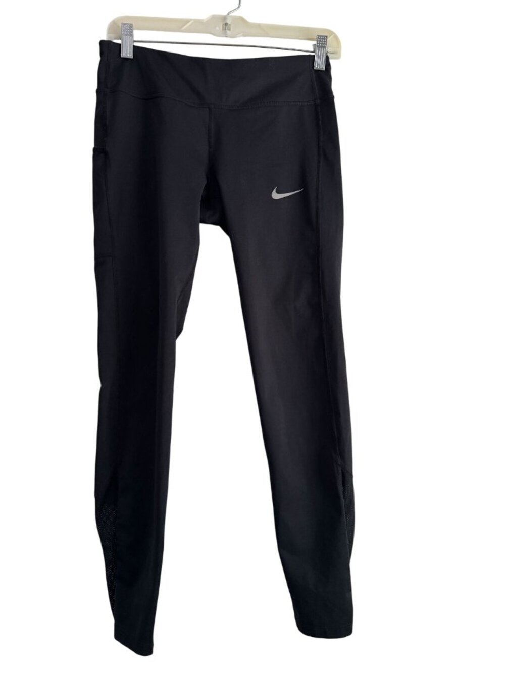 Nike Dri-Fit Black Activewear Leggings M Polyester/Spandex Mesh Panels Womens